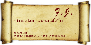 Finszter Jonatán névjegykártya